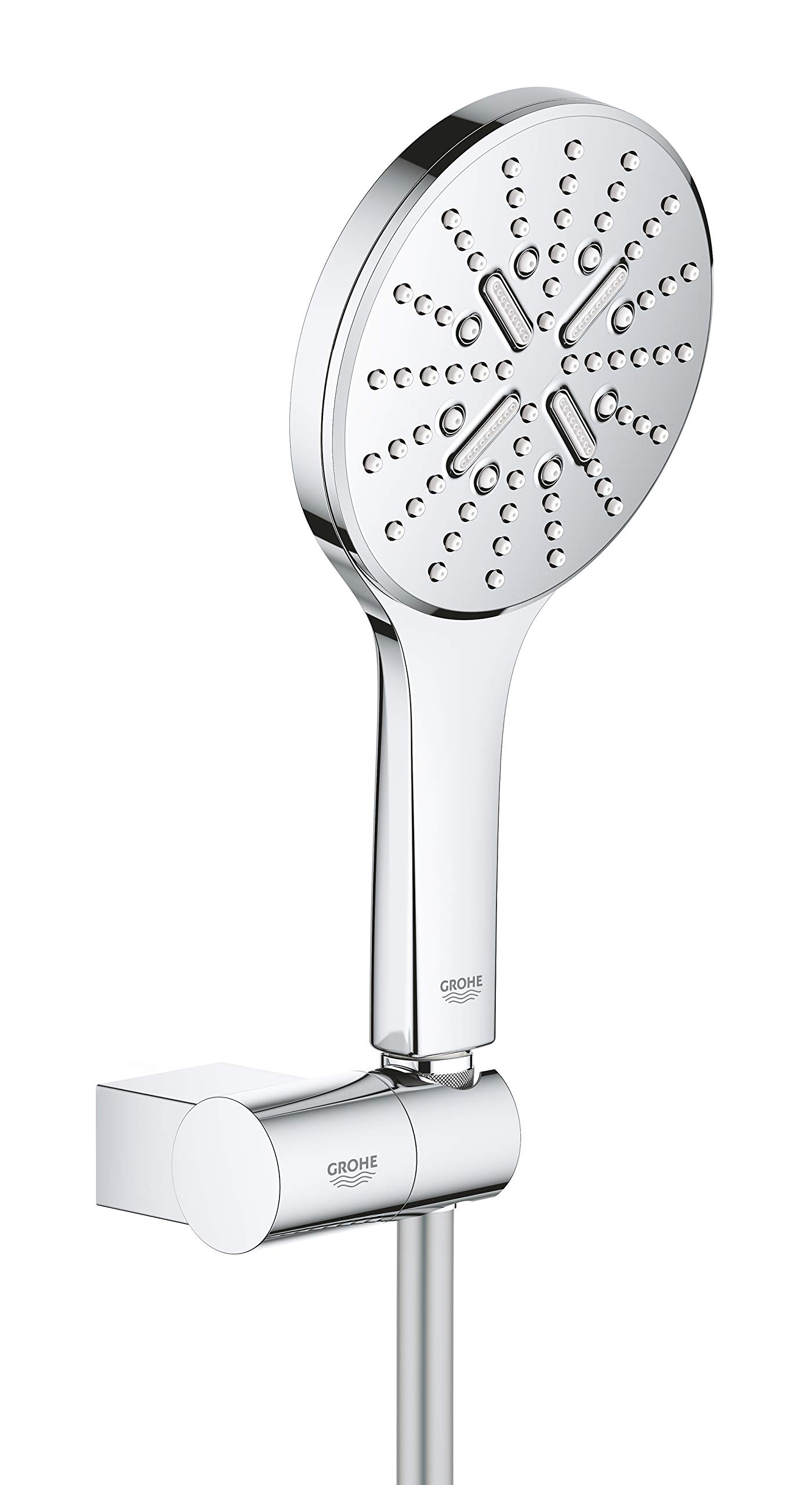 GROHE Rainshower 130 Smartactive Shower Set Water-Saving 3-Spray 130mm Hand Shower with 1500mm Silverflex Hose and Adjustable Wall Holder Chrome Finish Made in Germany 26580000