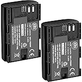 BM Premium 2 Pack of LP-E6NH High Capacity Batteries for Canon EOS R, EOS R5, EOS R6, EOS R6 II, EOS R7, EOS 90D, EOS 60D, EOS 70D EOS 80D EOS 5D IV, EOS 6D, EOS 6D II, EOS 7D, EOS 7D Mark II Cameras