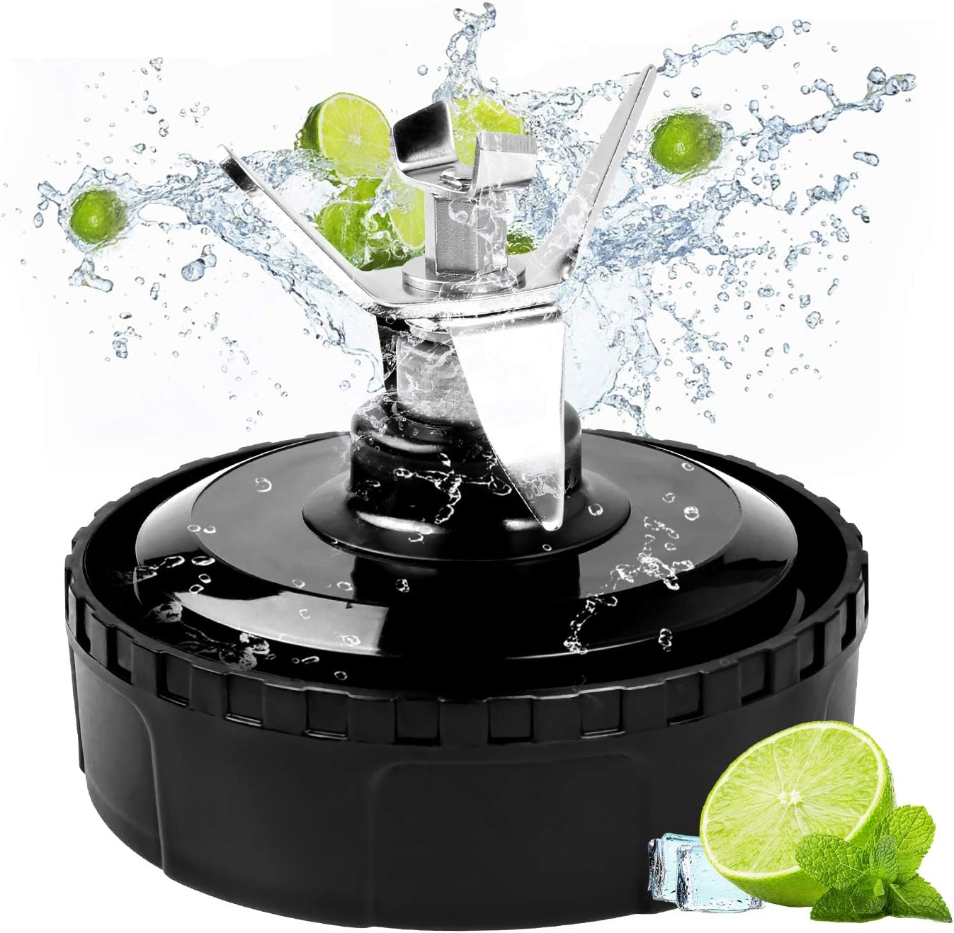 6 Fins Blender Extractor Blade Replacement for Ninja 16 oz Blender Cup, Blade Assembly for Nutri Ninja BL660 BL663 BL770 BL770A BL771 BL772 BL780CO BL773CO BL740 (6 FINS 3.35 INCH)
