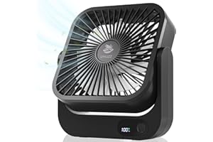 Cruise Ship Approved Magnetic Fan – Portable Rechargeable & Plug-In, 5-Speed Adjustable, Quiet Operation, Up to 12 Hours Batt