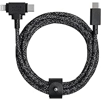 Native Union Belt Cable Duo – 5ft Ultra-Strong Braided Universal Charging Cable – Made with Recycled Materials – 2-in-1 Multi