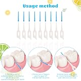 RAYITO 220 Pieces Interdental Brushes Silicone Blue Dental Floss Picks view 4
