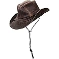 Dorfman Hat Co. Men's Cotton Outback Hat with Chin Cord