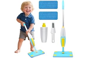 VARANO Kids Spray Mop Cleaning Toy – Montessori-Inspired Pretend Cleaning Set with Real Water Spray – Toddler Household Chores Toy for Boys and Girls Ages 3+
