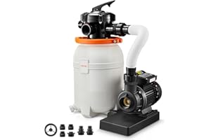 VEVOR 10 in Sand Filter Pump for Above Ground Pool, 0.33 HP 3000 GPH, Swimming Pool Sand Filter Pump with Pre-Assembled Core 