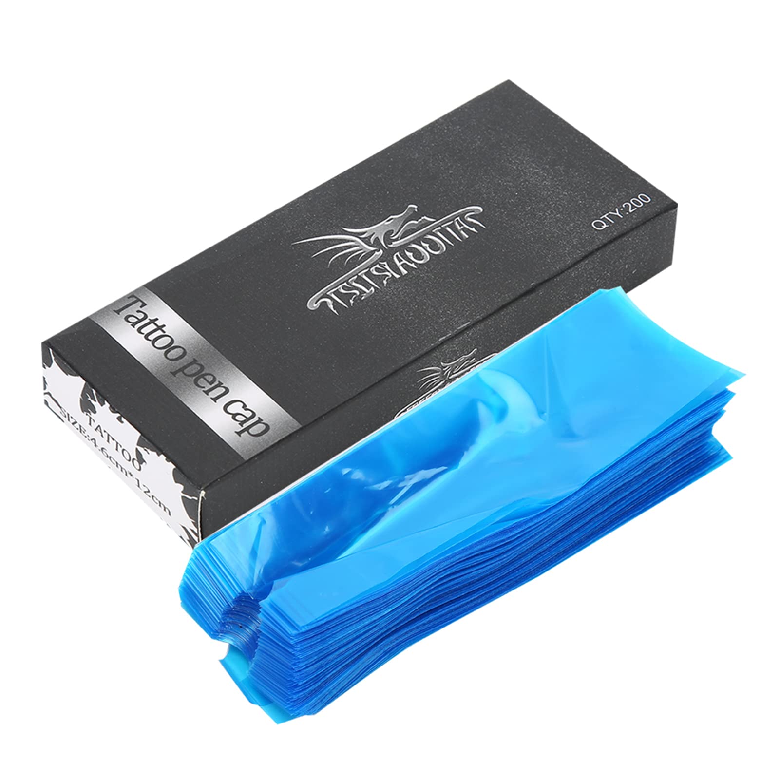 Disposable Tattoo Pen Protective Covers, 200PCS Plastic Clip Cord Sleeves for Tattoo Machine, Hygienic Tattoo Pen Bags with Pre-Punched Hole for Needle Access