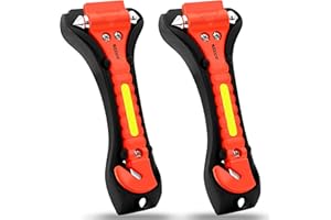 SZEOF Car Window Breaker,Glass Breaker,Car Window Breaker and Seatbelt Cutter,Multi-Functional Car Safety Hammer,Car Emergency Kit,2 Packs(Orange)…