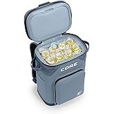 CORE Magnetic Leak Proof Soft Cooler with Waterproof Zipper | Insulated Bag Portable Ice Chest Box | Best Soft Cooler for Food & Beverages for Tailgating, Car Camping, Travel, and Family Beach Picnics