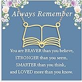 18k Gold Plated Book Necklace, Openable Multi Layer Bookworm Necklaces Book Gifts for Book Lovers Daughter Granddaughter Valentine's Day Gift