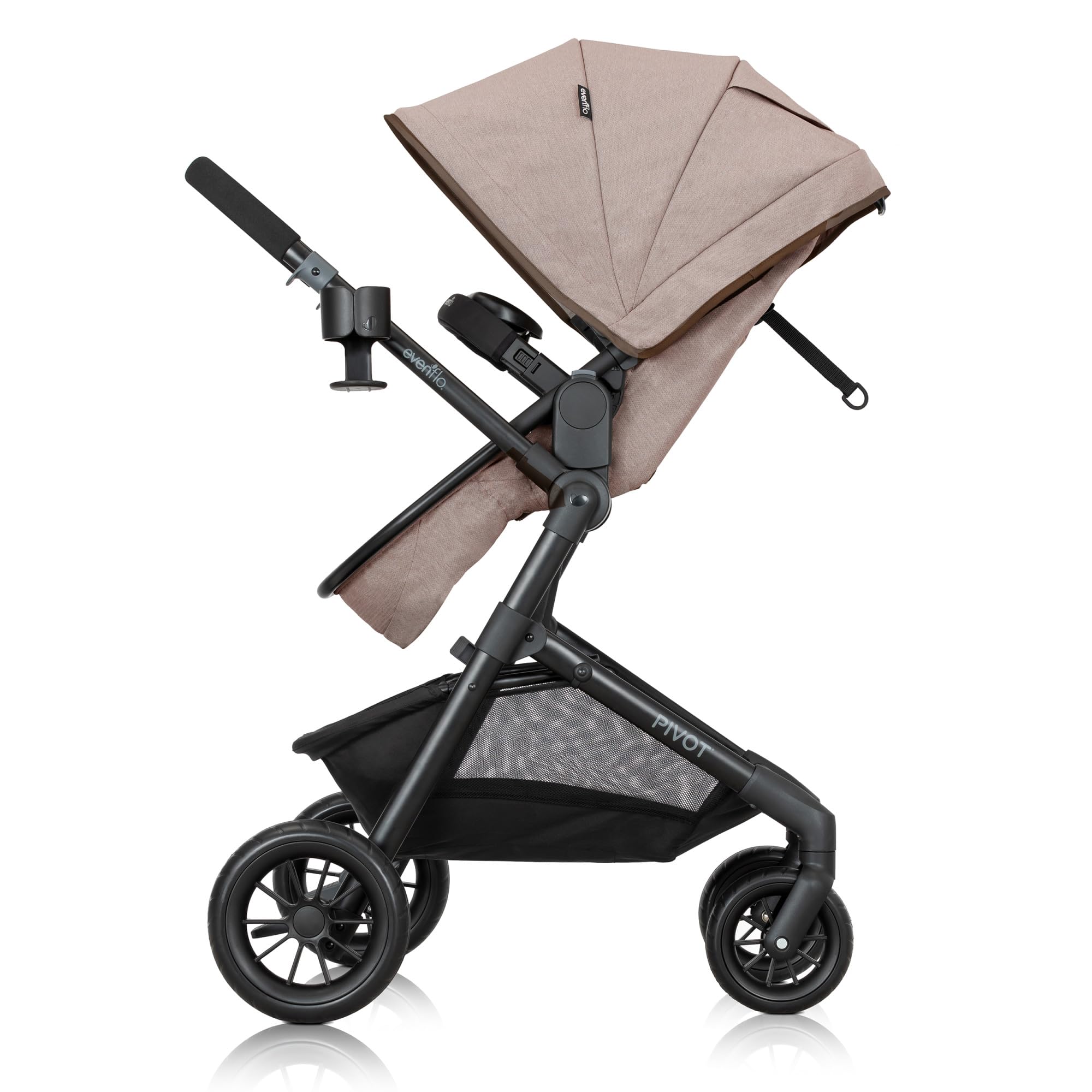 Evenflo Pivot Modular Travel System with LiteMax Infant Car Seat (Desert Tan)