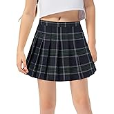 Adigau Girls Pleated Skirt with Inner Shorts High Waist School Uniform Skorts Knee Soft Breathable Skirts 2-16 Years