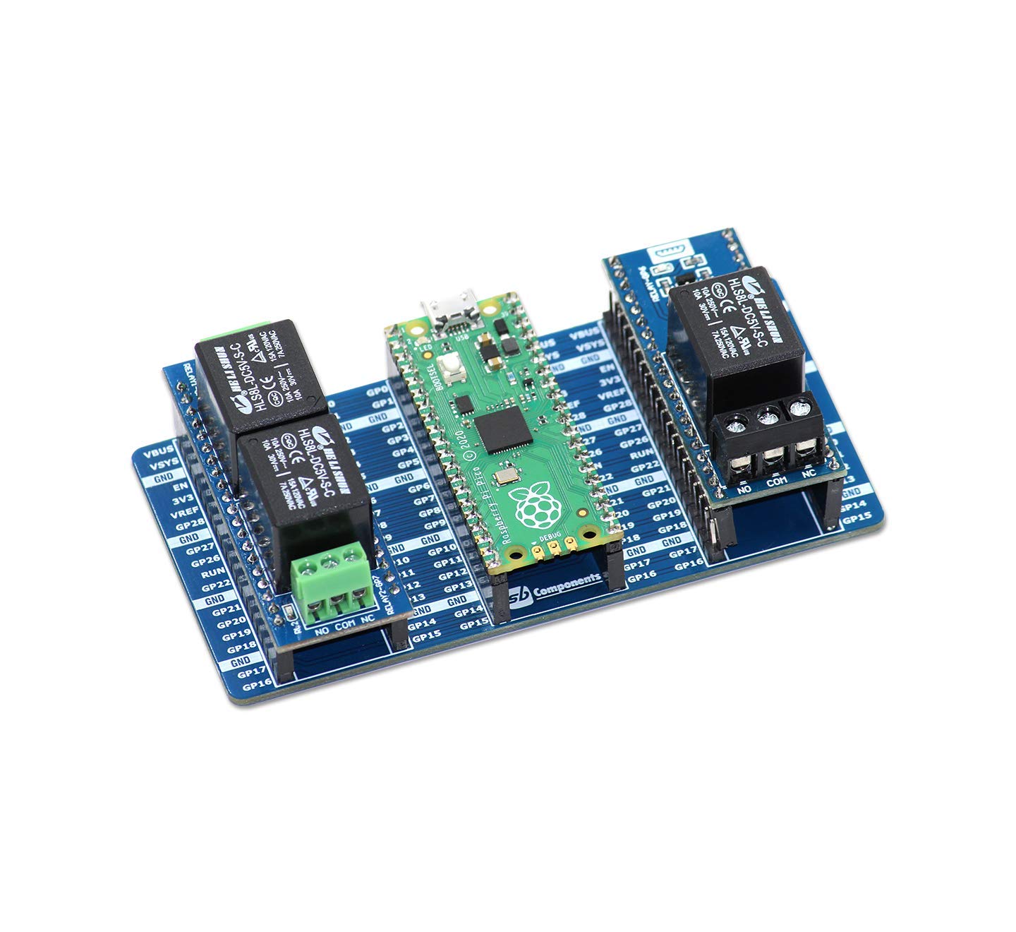 sb components 2 Channel Expander Board Expand reach for Raspberry Pi Pico With Pico 2 channel Expander to connect upto two HAT/SHIELD With Raspberry Pi Pico Microcontroller Board