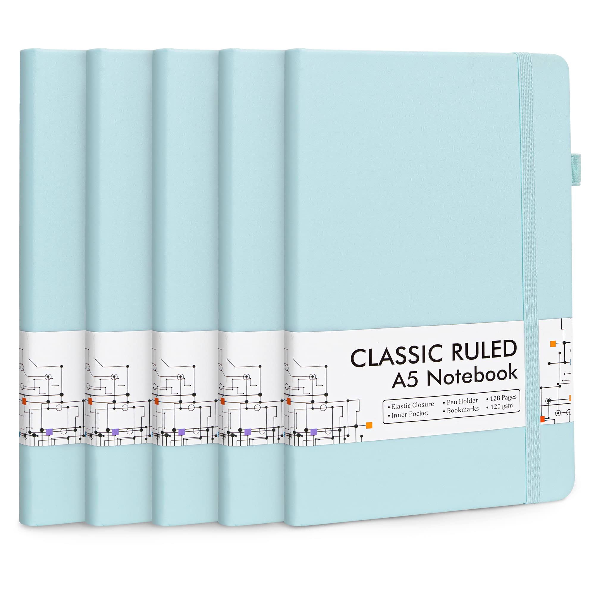 feela 5 Pack Notebooks Journals Bulk, Hardcover