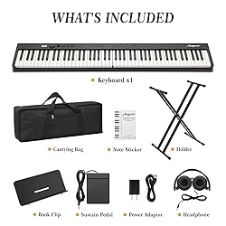 GarveeLife Folding Piano Keyboard,Full Size 88 Key