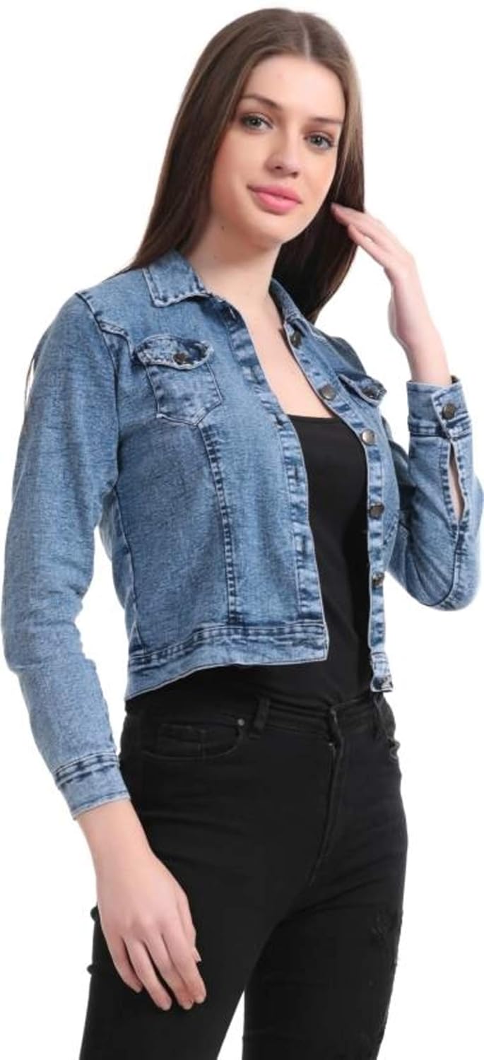 c.cozami full sleeves solid women denim jacket