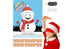 Haunt Couture Christmas Classroom Party Game - Pin The Nose on The Snowman Kit for Kids - 32 Player Winter Activity for School & Holiday Events