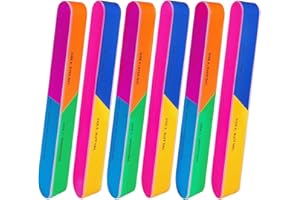 AHATOPIA 7 Way Nail Buffer (6 Pcs), Nail Buffers Blocks for Natural Nails Shine Smoother Buffing Block for Shinning Fingernail Emery Board Buffing Blocks (6 Pcs Shine Buffer 7 Way)