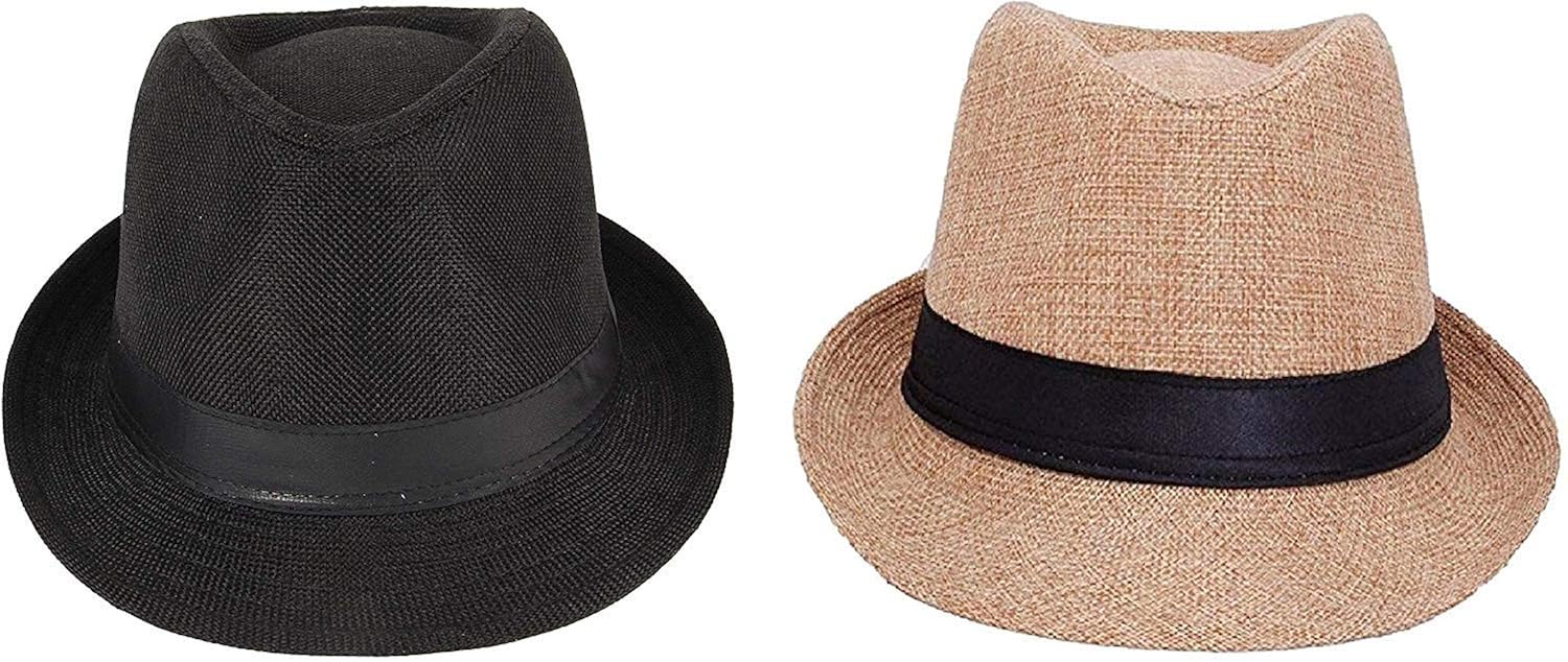 black and cream hats