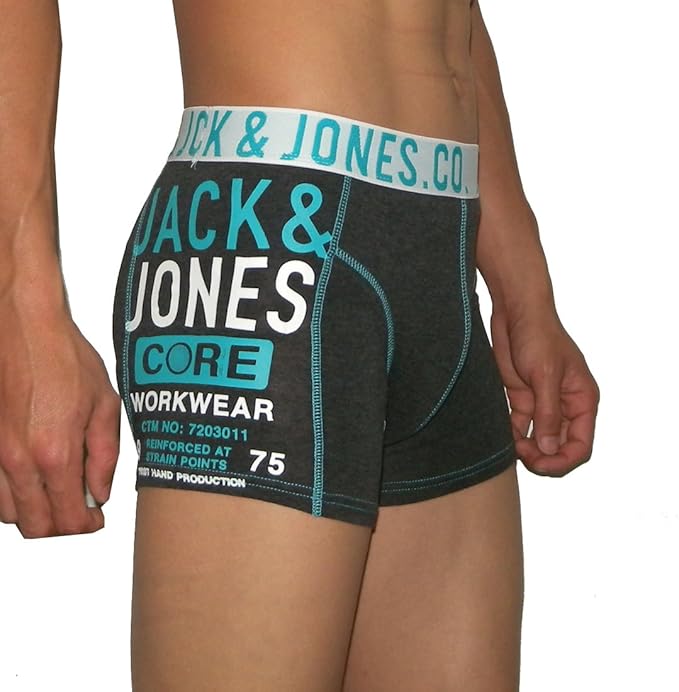 Jack Jones Mens Finest Boxer Shorts / Underwear Briefs Small Dark Grey