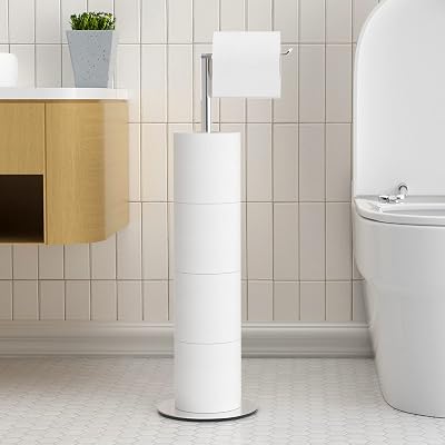 niffgaff Freestanding Toilet Roll Holder Stainless Steel Bathroom Stand