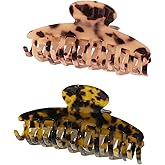 Spenlly 2Pcs Leopard Hair Claw Clips for Women Girls, French Ponytail Holder Claw Clips Fashion Hair Accessories for Long Thick Hair (B)