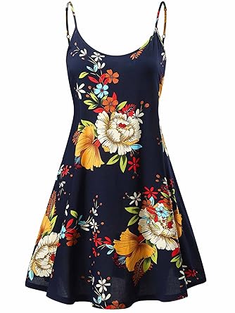 MSBASIC Ärmelloses, verstellbares Riemchensommer Strand Swing Kleid für Damen
