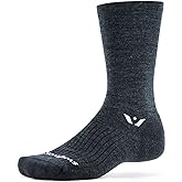 Swiftwick- PURSUIT Crew Hiking & Cycling Crew Socks, Durable, Merino Wool