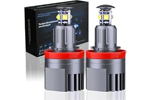 Alla Lighting 40W H8 LED Angel Eye 360-Degree Halo Bulb CREE Daytime Running Lights DRL Lamp 6000K Xenon White