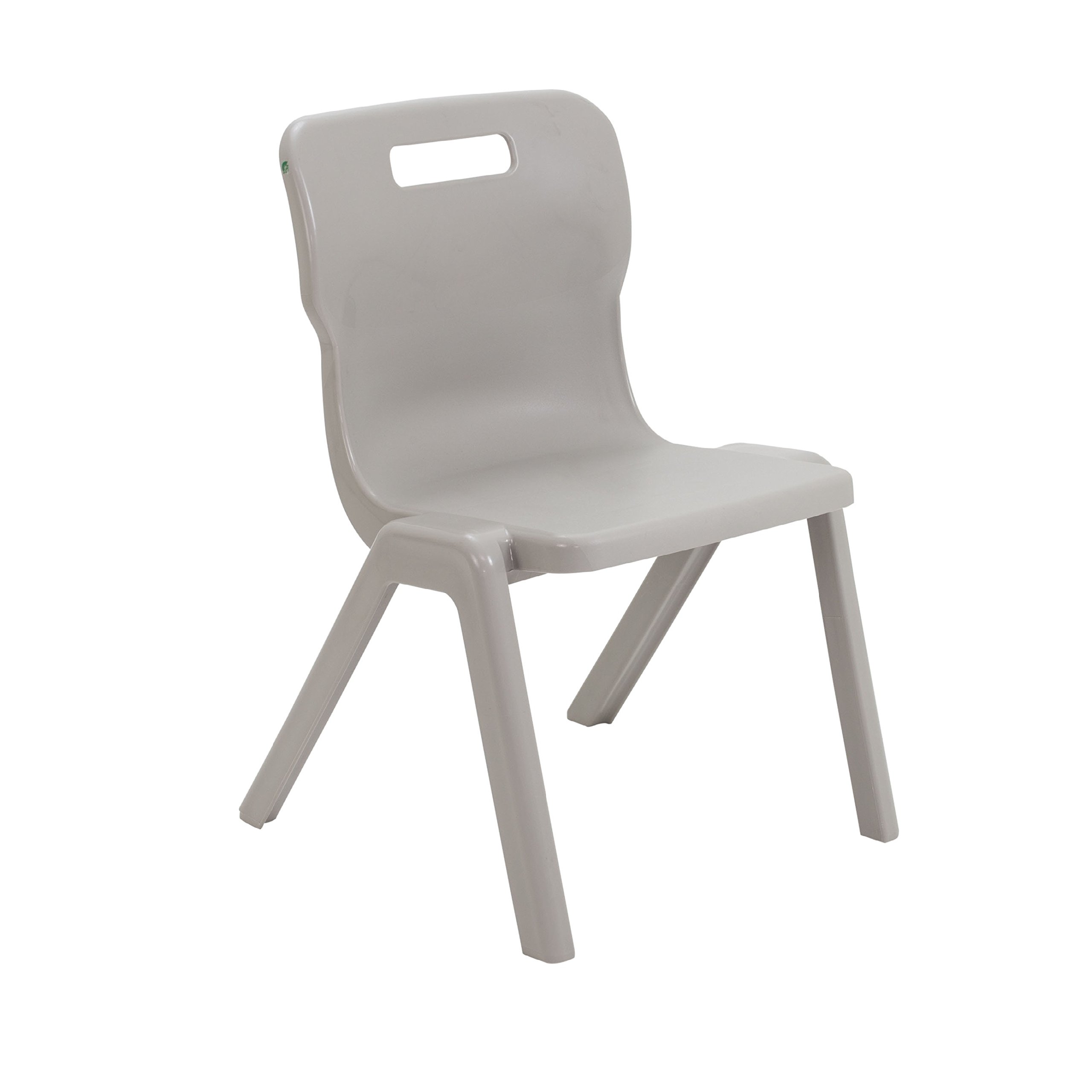 Titan One Piece Classroom Chair, Plastic, Grey, Size 5 for Ages 9-13 Years