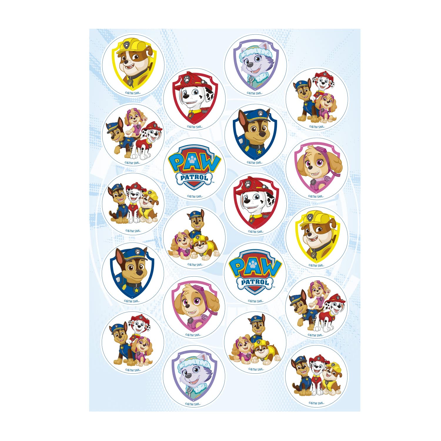 Dekora 231366 for Paw Patrol Fans Edible Sugar Free disc Cake Toppers
