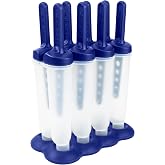 Tovolo Twin Popsicle Mold with Sticks 4 Pack Reusable Ice Pop Molds for Homemade Flavored Popsicles Treats Frozen Snacks, Silicone Popsicle Maker with Stand for the Freezer BPA Free Dishwasher Safe