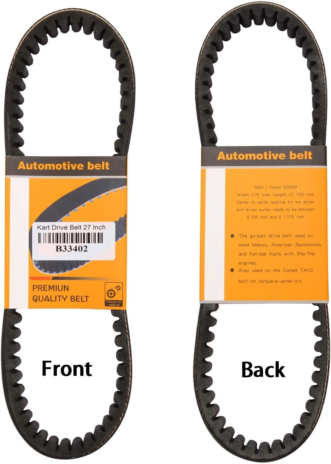 Amazon Com Go Kart Drive Belt 30 Series Replaces Manco 5959 Comet 35 Pack Of 1 Automotive
