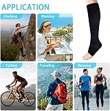 ACWOO Compression Socks Open Toe 2 Pairs Unisex Flight Running Medical view 7