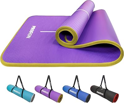 PROIRON Pilates & Yoga Mat Extra Thick 10mm Large 1830x660mm Purple Yellow