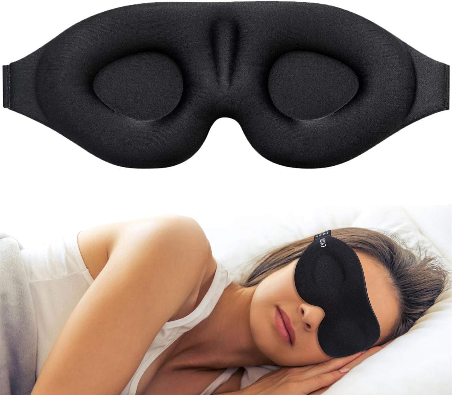 ZGGCD 3D Sleep Mask, New Arrival Sleeping Eye Mask for Women Men, Contoured Cup Night Blindfold, Luxury Light Blocking Eye Cover, Molded Eye Shade with Adjustable Strap for Travel, Nap, Yoga, Black: Health & Personal Care
