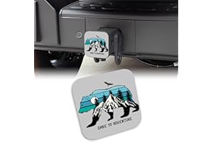 UUCBTAH Walking Bear Hitch Covers 2 Inch Mountains Landscape Rubber Receiver Tube Hitch Plug for Men,Square Hitch Box Cover Towing Hitch Plug Covers for Trucks SUV