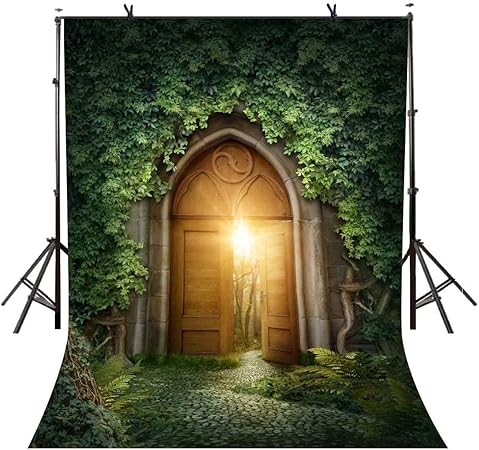Amazon Vvm 5x7フィート ファンタジー テーマ 背景幕 ゴシック 木製 ドアバックドロップ ファンタジー フォレストヴァイン 日光 写真スタジオ 背景 カスタム 写真 背景 小道具 Lxvv14 バックペーパー 背景布 通販