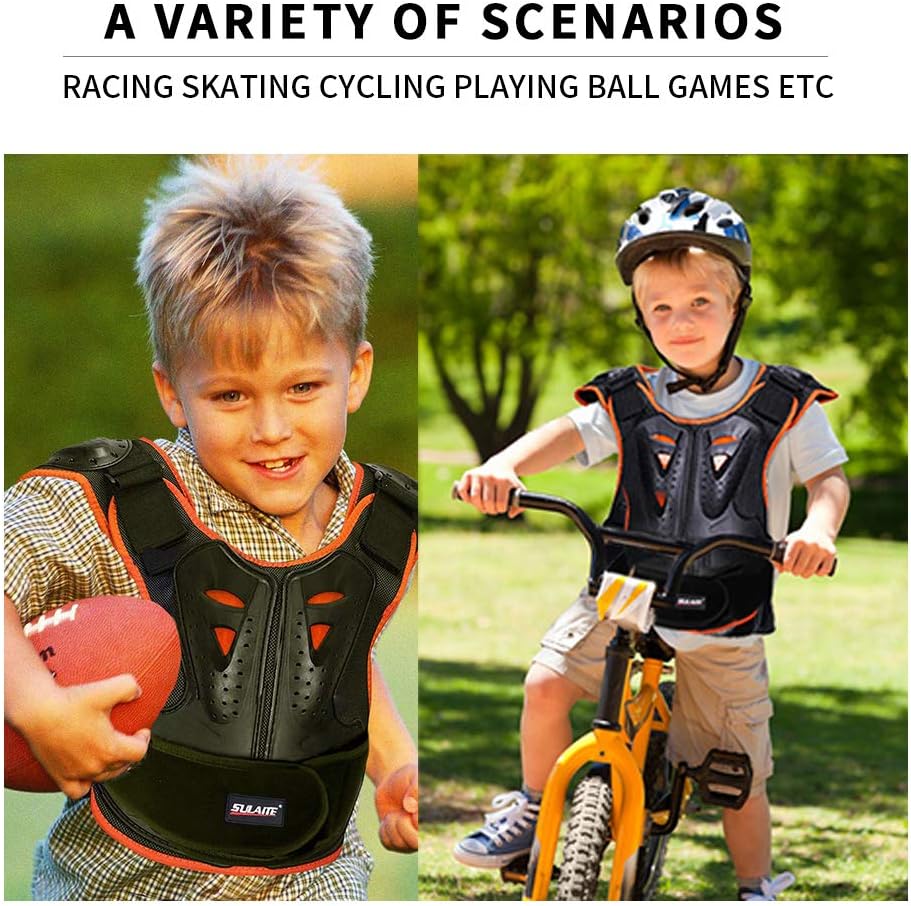 GuTe Kids Bike Chest Protector, Sport Motocross Skiing Armor Vest Spine Protective Gear: Automotive