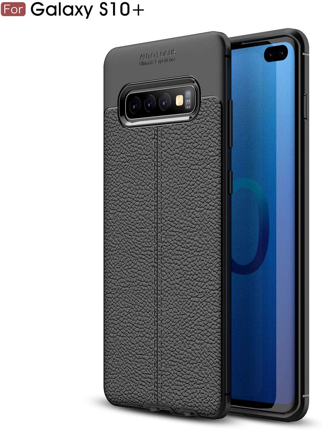 SINSO Case for Samsung Galaxy S10 Plus - Ultra-Thin Lightweight Premium PU Leather Impact Resistant Shock Aborsption Anti-Scratch Case for Samsung Galaxy S10 Plus Case,Black