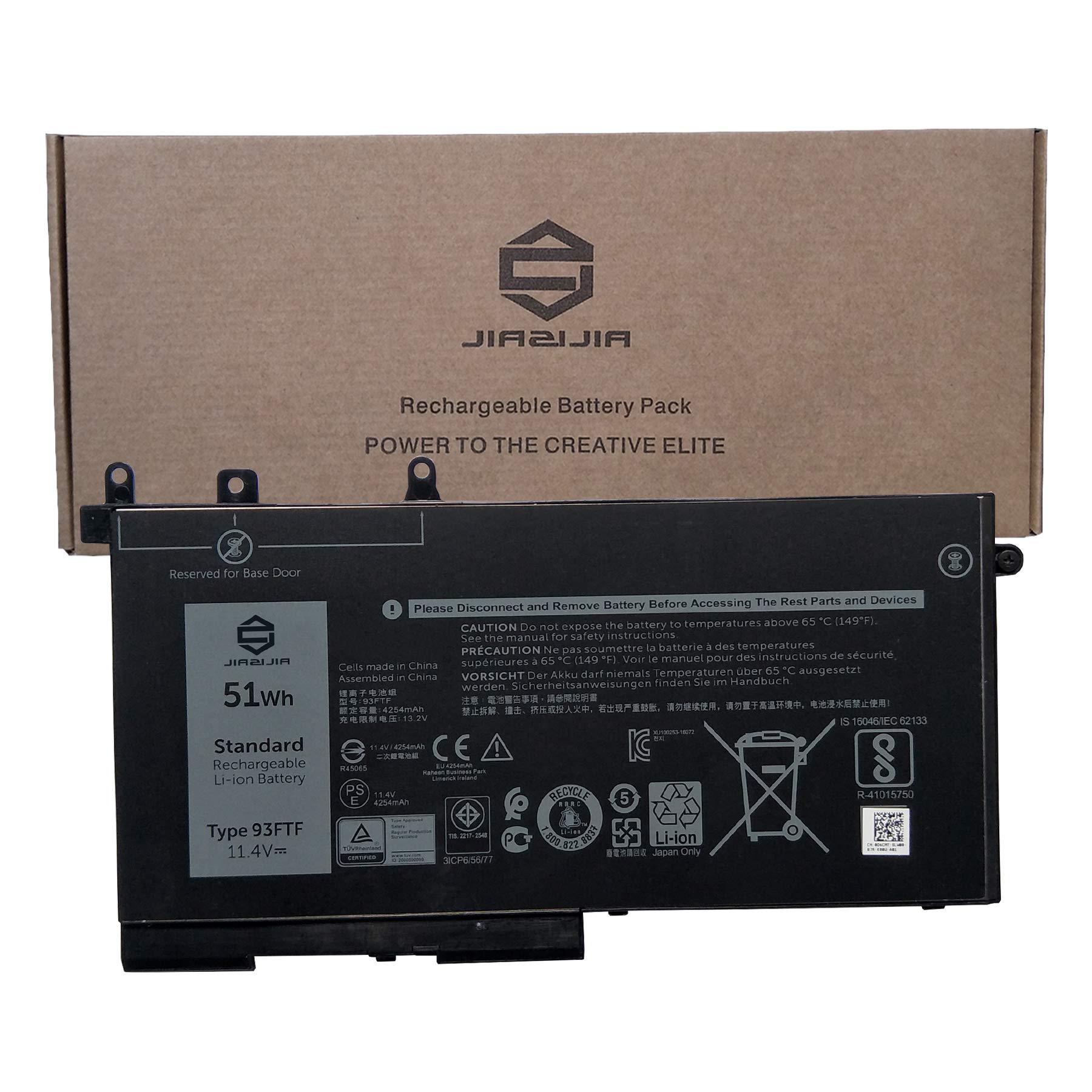 JIAZIJIA 93FTF Laptop Battery Replacement for Dell Latitude 5280 5288 5480 5580 5490 5590 5491 5591 