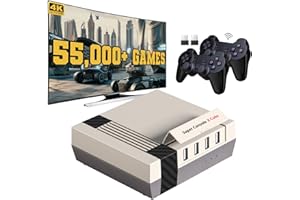KINHANK Retro Video Game Console, Super Console X Cube Built-in 55,000+ Games, TV&Game Systems in 1, Game Consoles Support for 4K TV 1080P HD Output, 4 USB Port, LAN/WiFi, with 2 Wireless Controllers(128GB)
