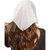 Huachi Head Scarf Headband for Women’s Hair hair - White Bandanas for Women - Lace Hair Scarf Bandana Headband - Cute Stylish Head Kerchief Summer Accessories