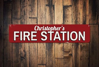 Amazon Com Yetta Quiller Fire Station Sign Personalized Firetruck