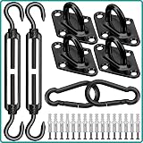 Morzejar 40pc Sun Shade Sail Fixing Kit 304 Stainless Steel M6 Black