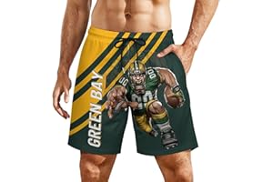 DIYBA4S Men's Football Shorts City Mascots Beach Trunks Casual Pants Game Day Gifts for Football Fans Men S-3XL