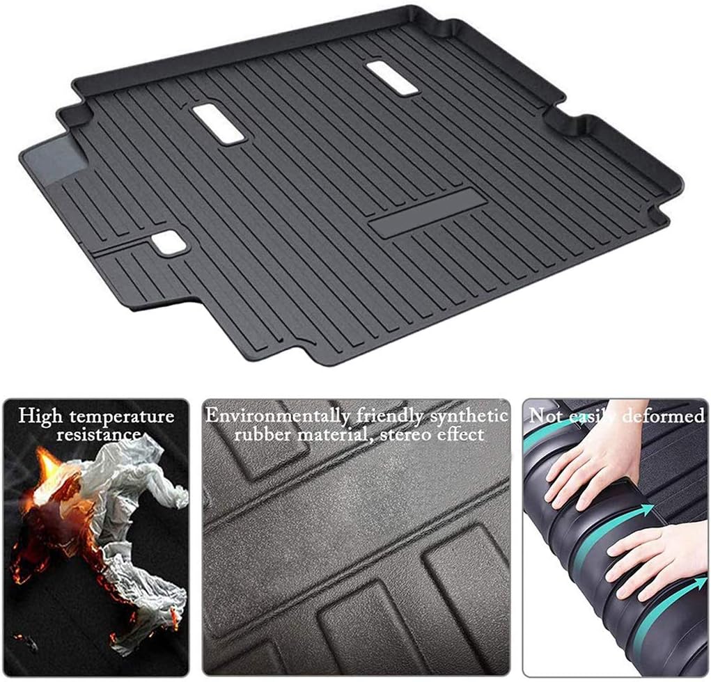 Rear Trunk Mat for Discovery 5 2017-2025, PSLER Vehicle Rear Cargo Liner Trunk Tray Floor Mat, Black, Land Rover Discovery 5 2017-2022 - Image 5