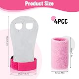 XINRUI 4 Pcs Gymnastics Grips Wristbands Kids Girls Pink Sweatbands Set view 2