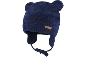 Bestjybt Baby Hat Cute Bear Infant Toddler Earflap Fleece Lined Beanie Warm Caps for Fall Winter