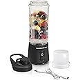 Hamilton Beach Mini Cordless Portable Personal Blender for Shakes and Smoothies, USB Rechargeable, 16 oz. Jar with Leakproof Travel Lid, 6 Stainless Steel Blades, Black (51180)