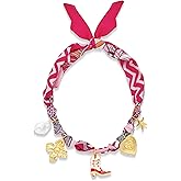 SHANTYSON Scarf Necklace with Charm Western Cowgirl Pink Choker for Women 14k Gold Plated Boots Heart Bandana Chokers Valentines Jewelry Gifts